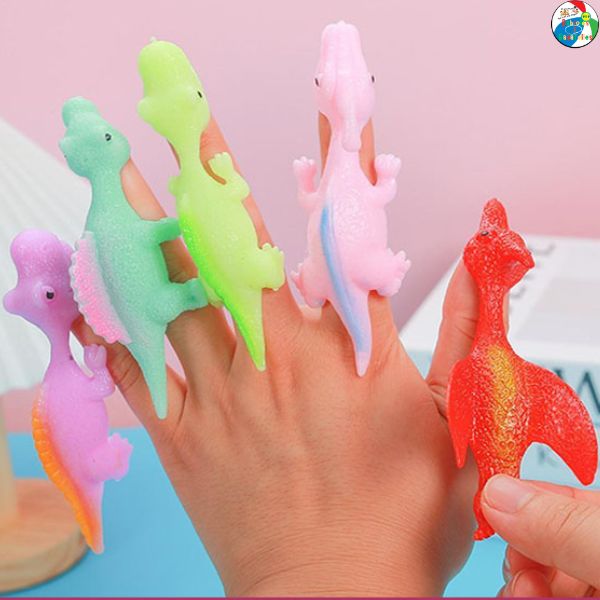 Jouets à doigts de dinosaure fronde, jouet catapulte élastique