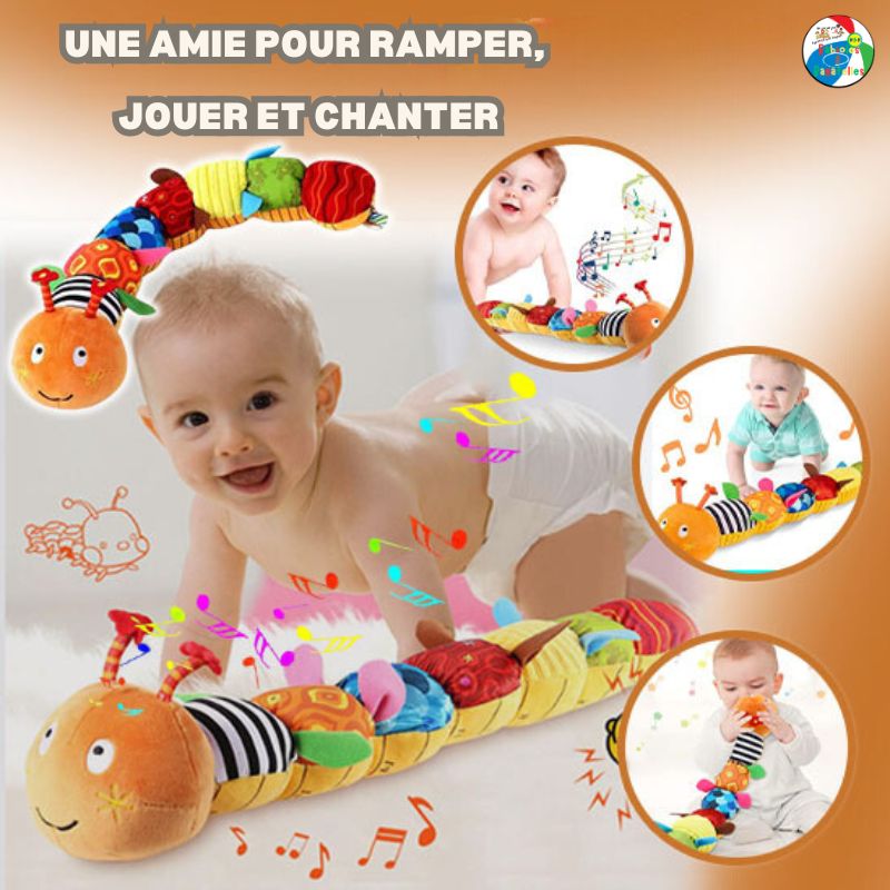 Poupée coussin musical👶🏼 jouet sensoriel éducatif| Bibi™ la chenille musicale