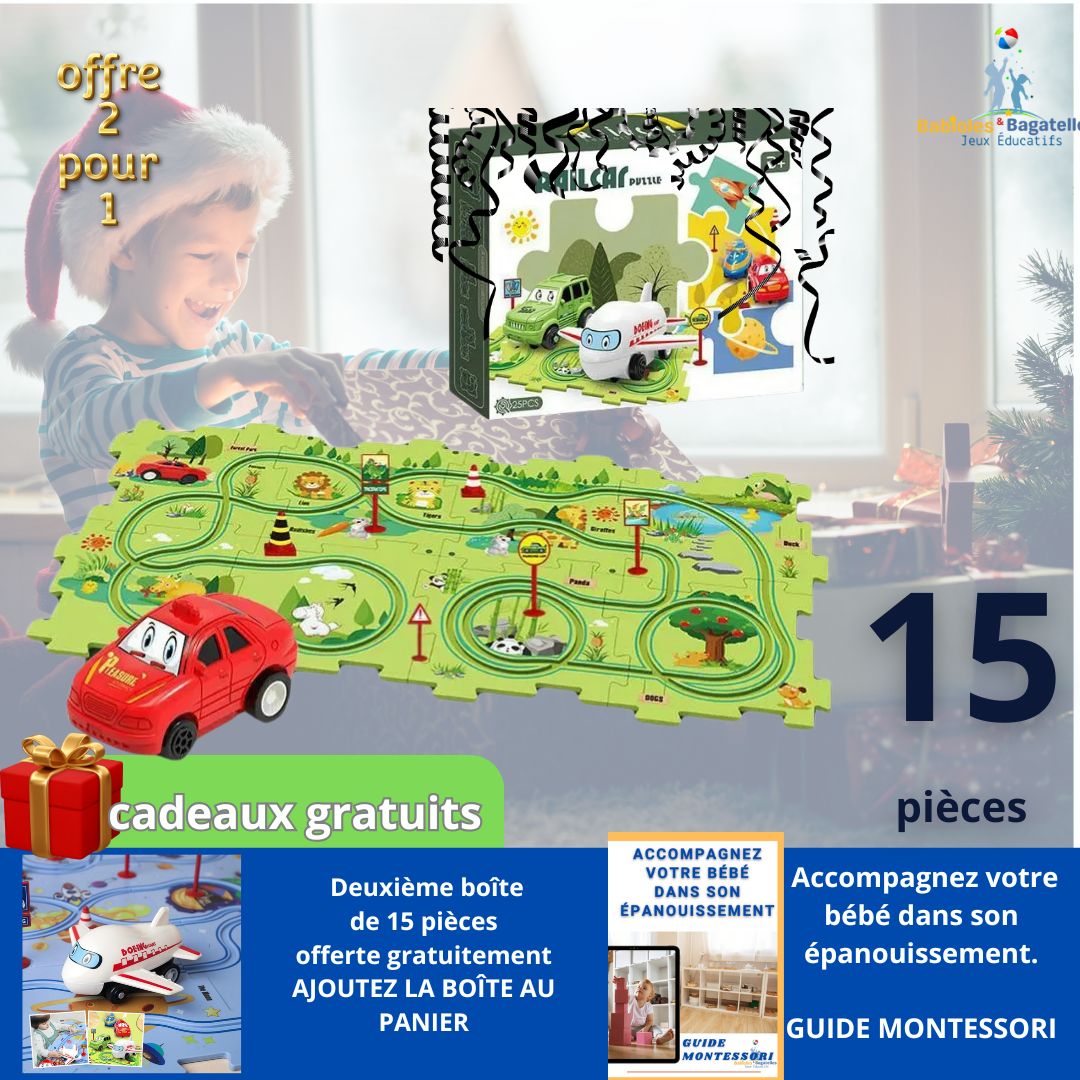 🤶🏼🤶🏼Circuit Voiture ET Puzzle| Mon PUZZLE ÉLECTRIQUE™🧩🚗