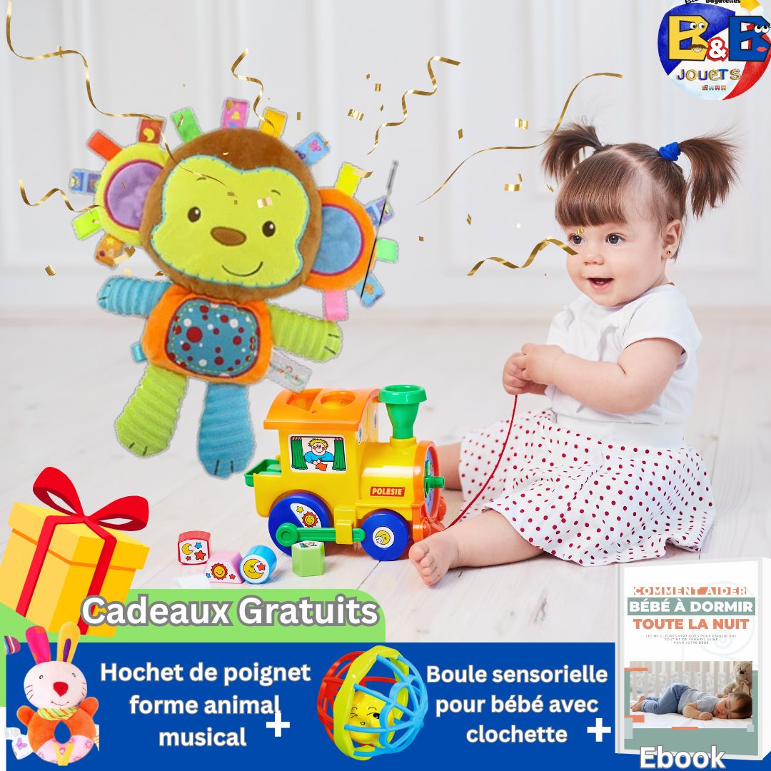 🤶🏼Peluche Sensorielle, HOCHET À MAIN | BÉBÉ TOUT-DOUX™