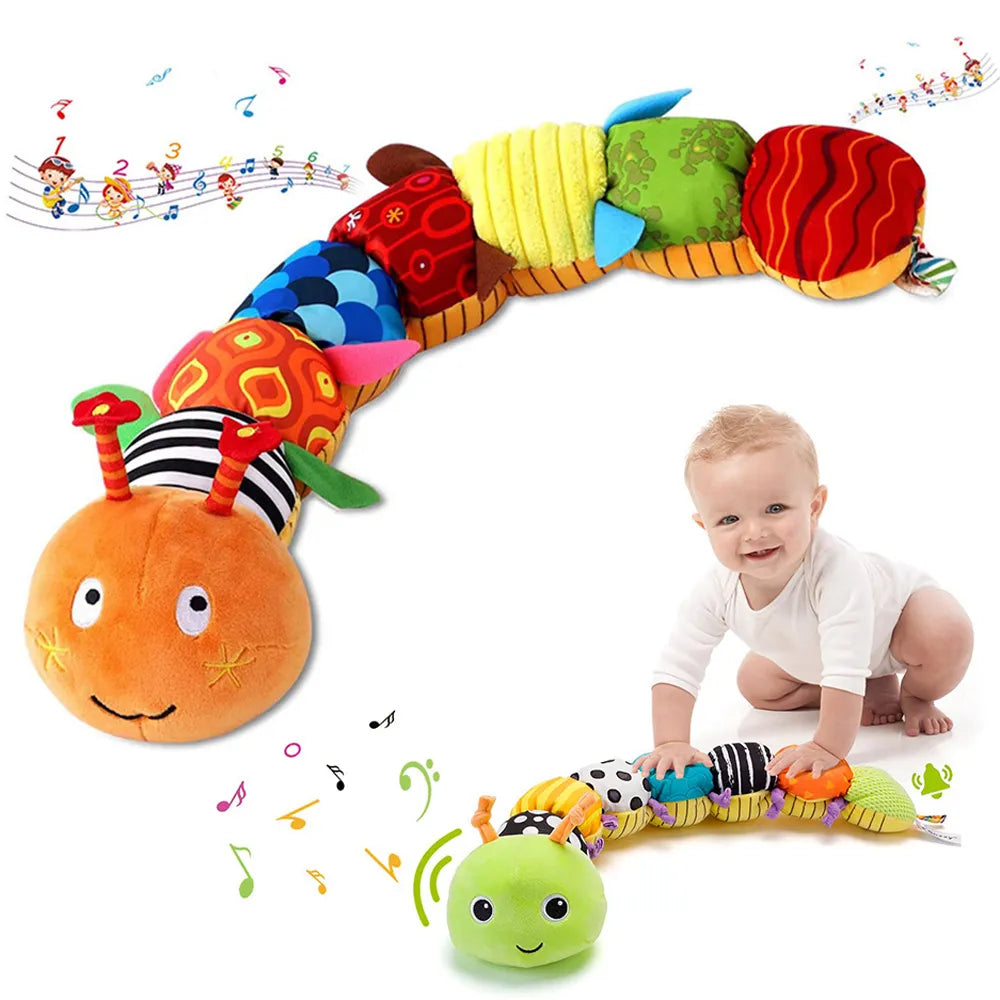 Poupée coussin musical👶🏼 jouet sensoriel éducatif| Bibi™ la chenille musicale