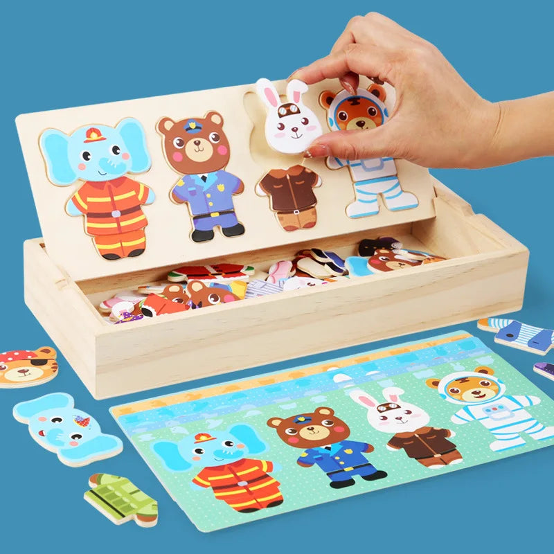 🎲🧮Puzzle en bois éducatif amusant | puzzle en bois bébé Ourson™