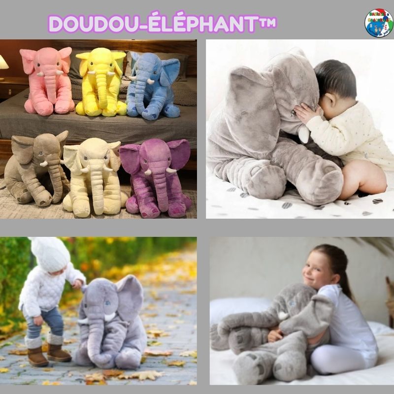 Couchage, peluche éléphant🐘| DouDou-Éléphant™|