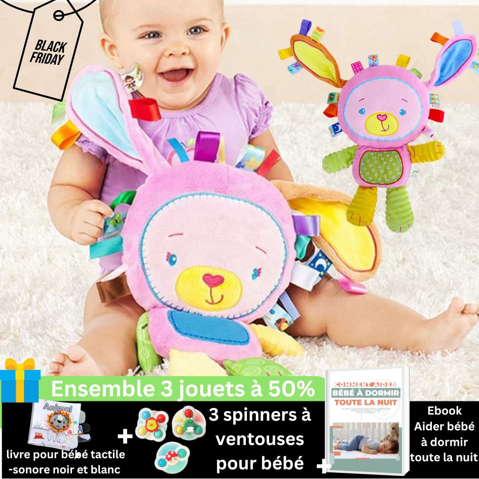 🤶🏼Peluche Sensorielle, HOCHET À MAIN | BÉBÉ TOUT-DOUX™