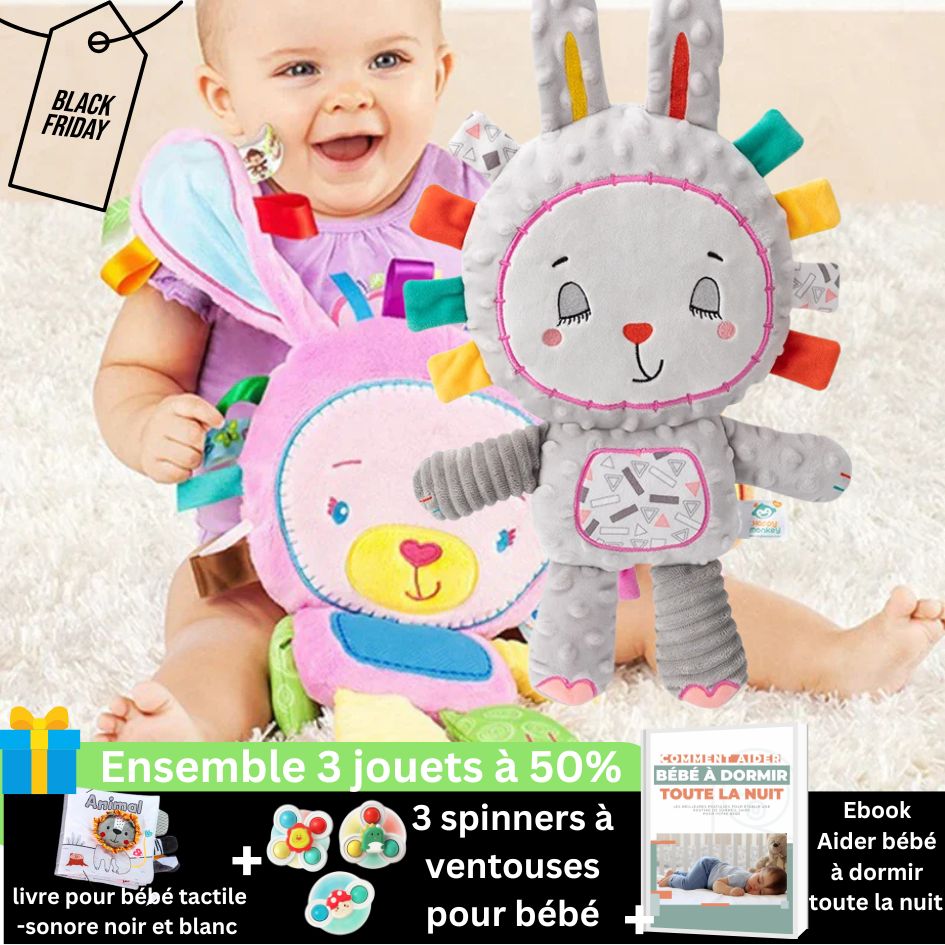 🤶🏼Peluche Sensorielle, HOCHET À MAIN | BÉBÉ TOUT-DOUX™