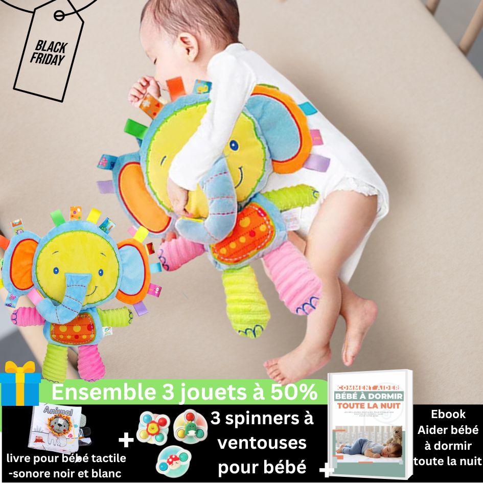 🤶🏼Peluche Sensorielle, HOCHET À MAIN | BÉBÉ TOUT-DOUX™