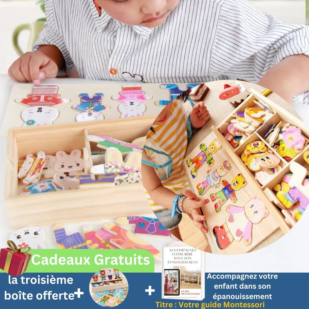 🎲🧮Puzzle en bois éducatif amusant | puzzle en bois bébé Ourson™