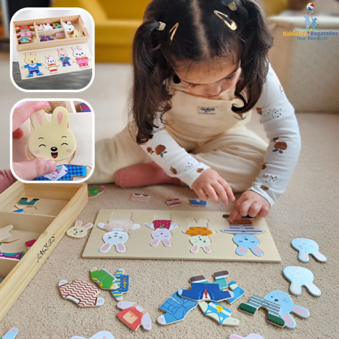 🎄🧩🧮Puzzle en bois éducatif amusant(1an à 4 ans) | puzzle en bois bébé Ourson™