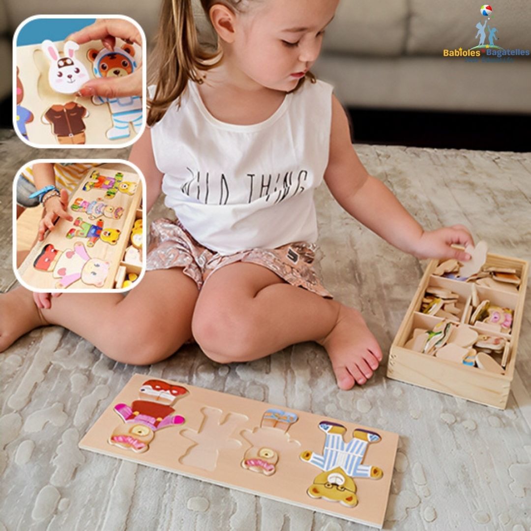 🎄🧩🧮Puzzle en bois éducatif amusant(1an à 4 ans) | puzzle en bois bébé Ourson™